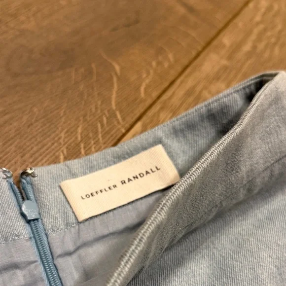 Loeffler Randall denim ruffle pocket miniskirt - Picture 4 of 6